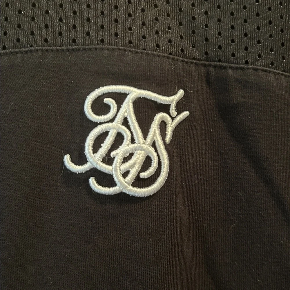SikSilks Crew Tee Jersey Dress mesh detail embroidered logo short sleeve size 8